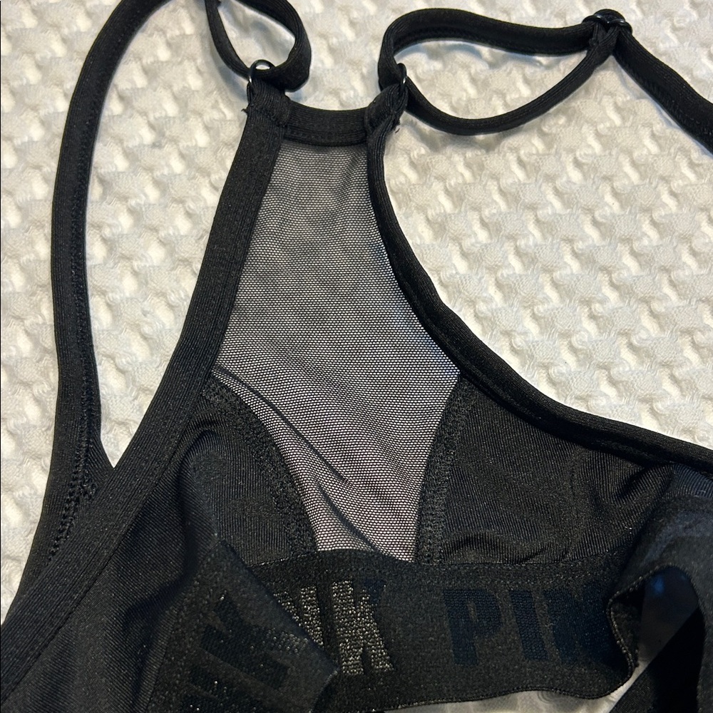 PINK Victoria's Secret Black Sports Bra - Picture 3 of 4